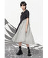 Pin Detail Contrast Wrap Dress